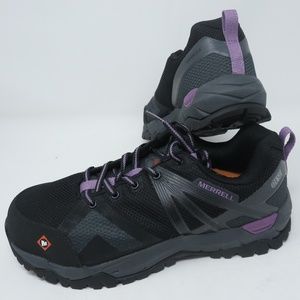 NEW Merrell Womens Size 8 Fullbench 2 SD Steel Toe Work Shoes Black Purple NWOB